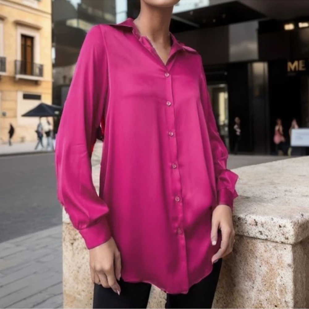 12th Tribe | Women's Pink Button-Up Blouse